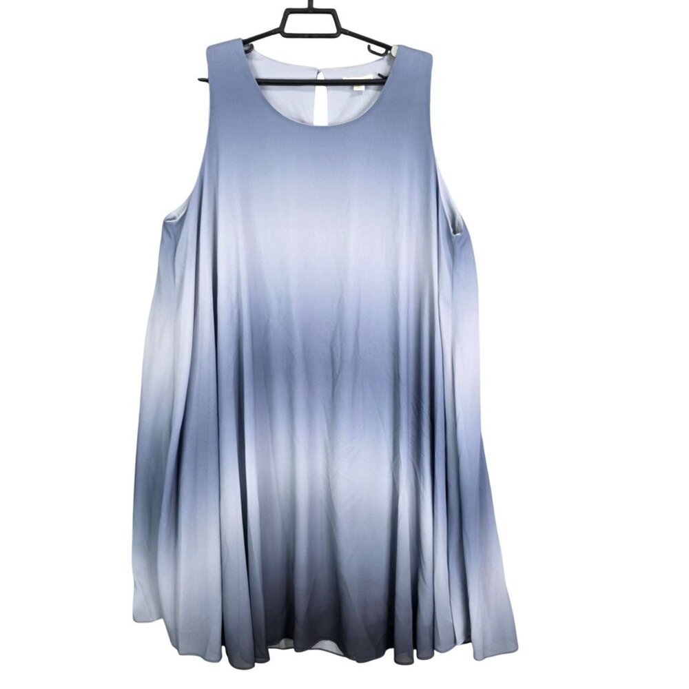 Womens Cato Blue Gradient Ombré A-Line Dress Sleeveless Keyhole Back Size 18/20W